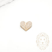 Pendentif - Or 10K jaune bail coeur brisé pavé de diamants de laboratoire 1.00TCW - PEGL060