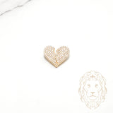 Pendentif - Or 10K jaune bail coeur brisé pavé de diamants de laboratoire 1.00TCW - PEGL060