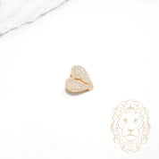 Pendentif - Or 10K jaune bail coeur brisé pavé de diamants de laboratoire 1.00TCW - PEGL060
