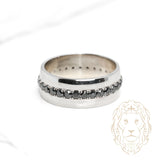 Bague - Or 14K blanc alliance éternité sertie de diamants noirs naturels 2.00TCW - RIGD609