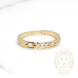 Bague - Or 10K jaune maillons rectangulaires - RIG1087