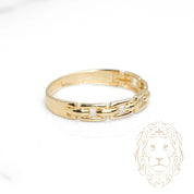Bague - Or 10K jaune maillons rectangulaires - RIG1087