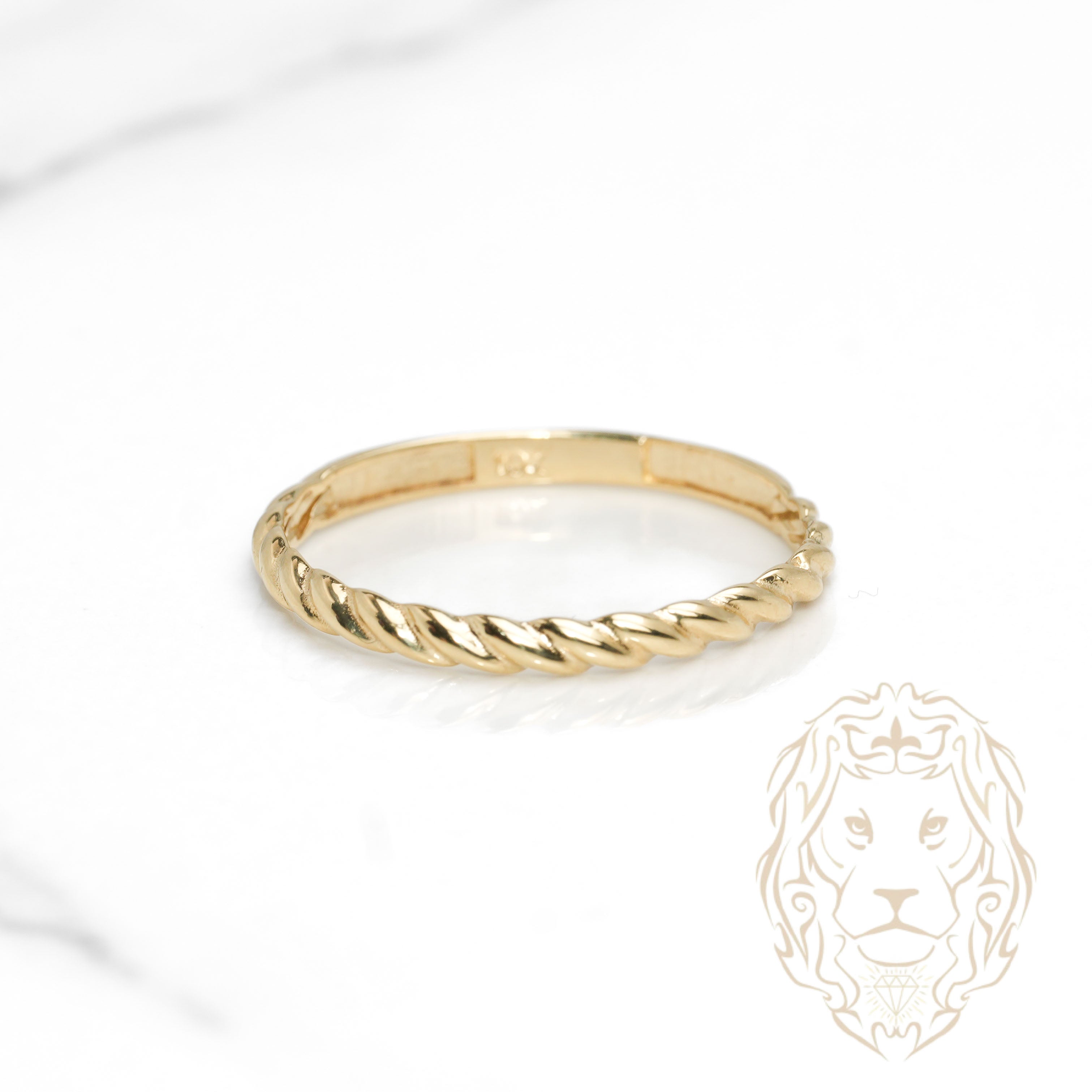 Bague - Or 10K jaune twist mince - RIG1088