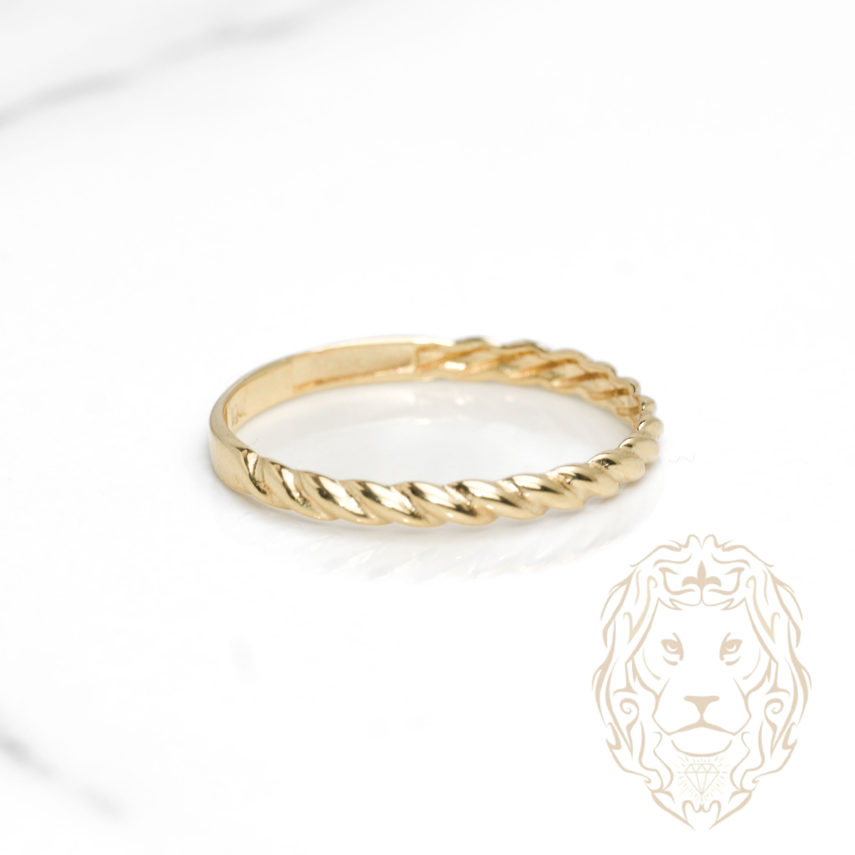 Bague - Or 10K jaune twist mince - RIG1088