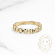 Bague - Or 10K jaune maillons rolo - RIG1089