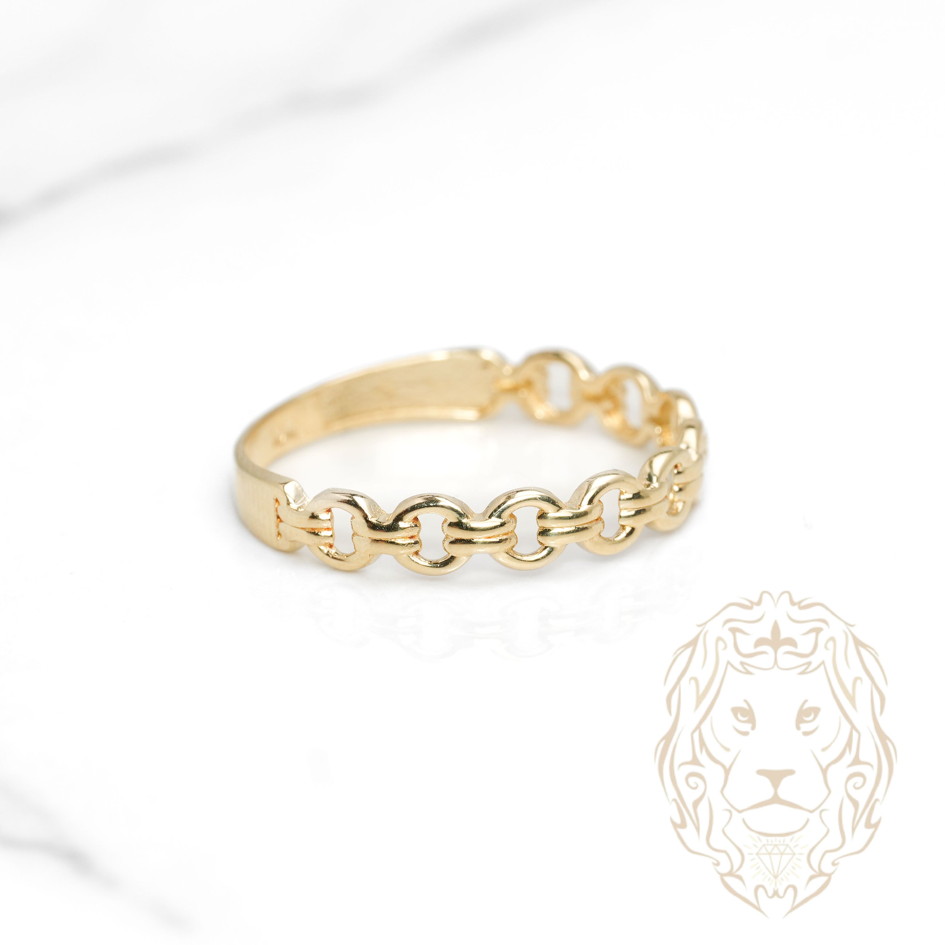 Bague - Or 10K jaune maillons rolo - RIG1089