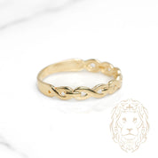 Bague - Or 10K jaune maillons infini - RIG1090
