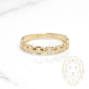 Bague - Or 10K jaune maillons rectangulaires - RIG1091