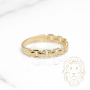 Bague - Or 10K jaune maillons rectangulaires - RIG1091