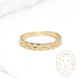 Bague - Or 10K jaune motif rectangulaire - RIG1092