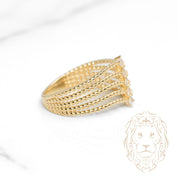 Bague - Or 10K jaune faux-stack twist & pierres cz - RIG1093