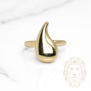 Bague - Or 10K jaune goutte polie - RIG1094