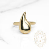 Bague - Or 10K jaune goutte polie - RIG1094