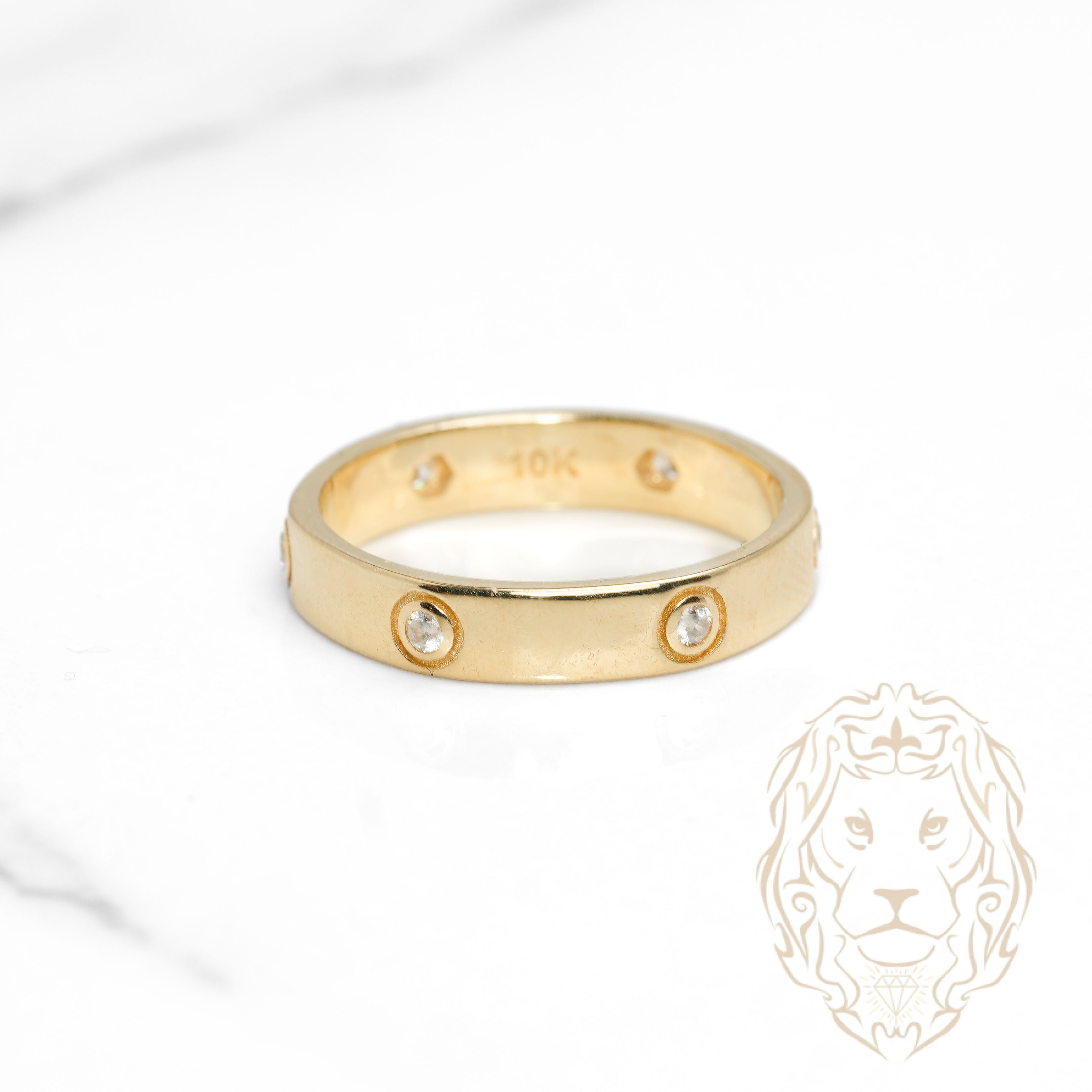 Bague - Or 10K jaune amour sertie de pierres cz 3.5mm - RIG1099