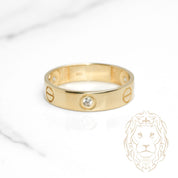Bague - Or 10K jaune amour sertie de pierres cz 5mm - RIG1100