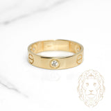 Bague - Or 10K jaune amour sertie de pierres cz 5mm - RIG1100