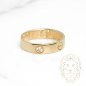Bague - Or 10K jaune amour sertie de pierres cz 5mm - RIG1100