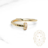 Bague - Or 10K jaune clou pavé de cz - RIG1101