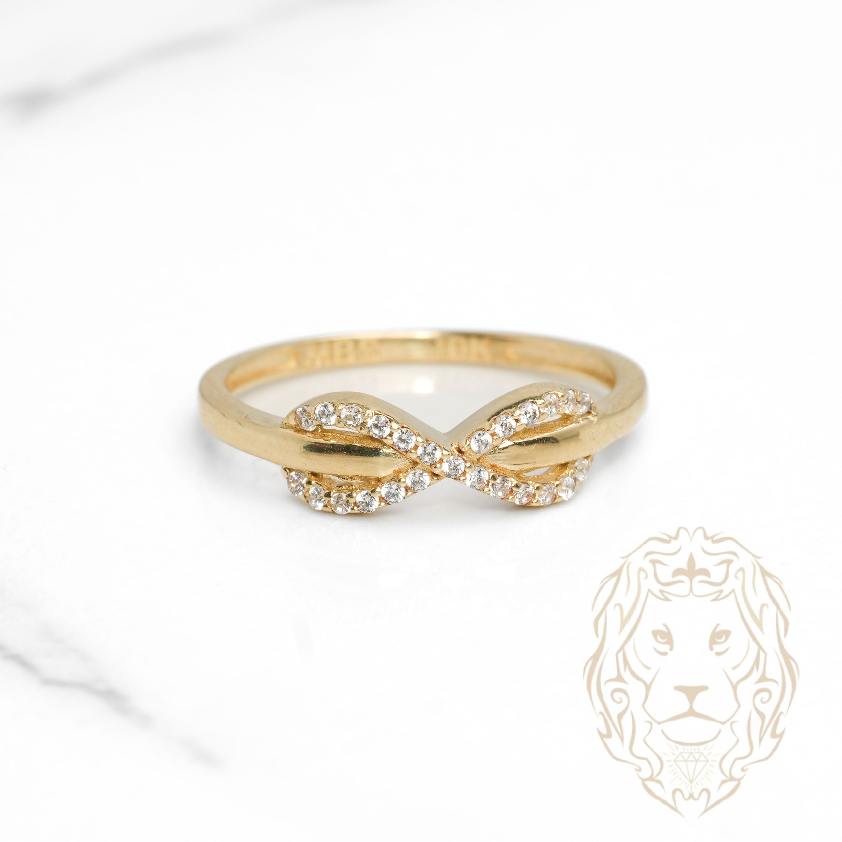 Bague - Or 10K jaune infini pavé de cz - RIG1115