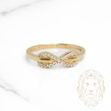 Bague - Or 10K jaune infini pavé de cz - RIG1115