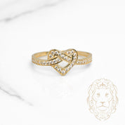 Bague - Or 10K jaune cœur infini serti de pierres cz - RIG1119