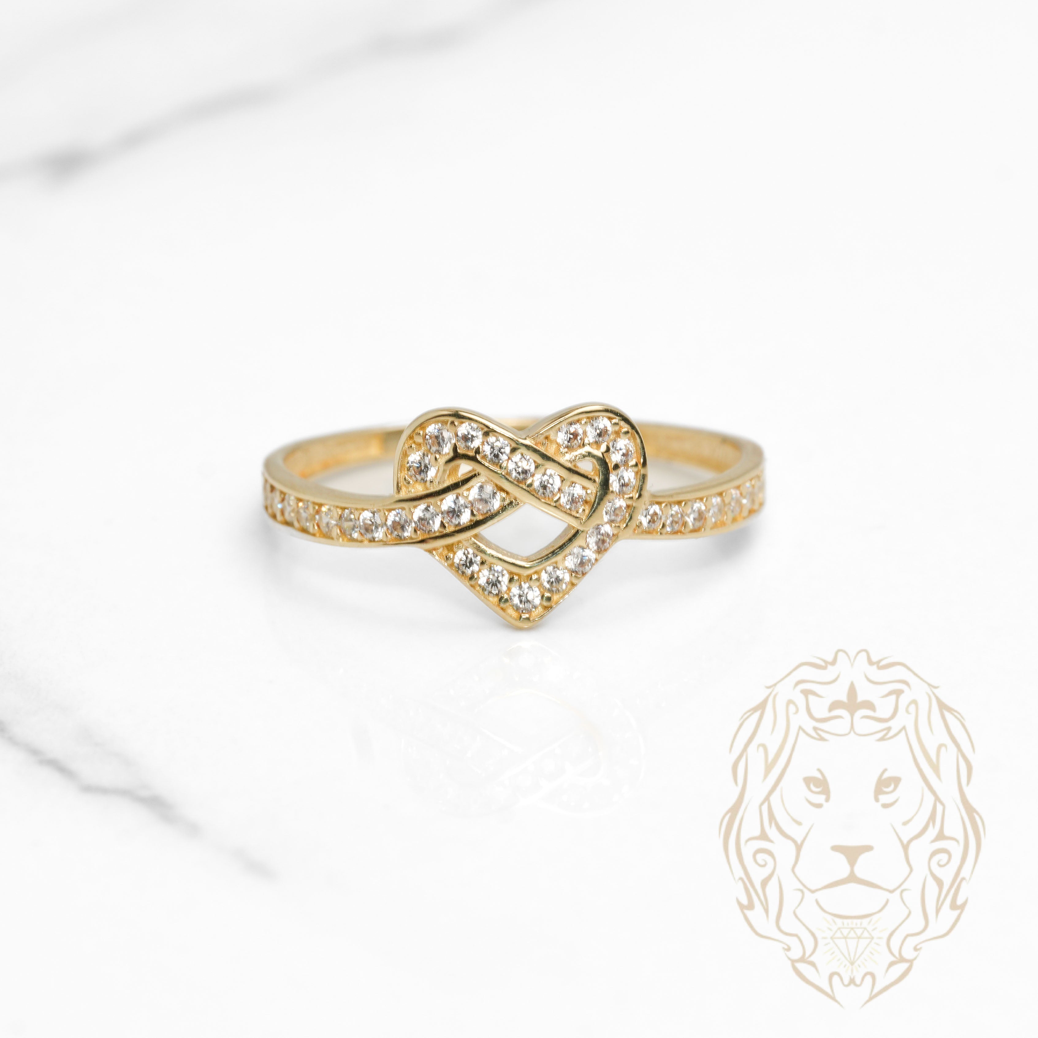 Bague - Or 10K jaune cœur infini serti de pierres cz - RIG1119