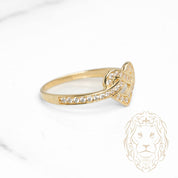 Bague - Or 10K jaune cœur infini serti de pierres cz - RIG1119
