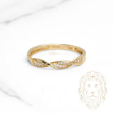 Bague - Or 10K jaune twist pavé de cz - RIG1123