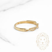 Bague - Or 10K jaune twist pavé de cz - RIG1123