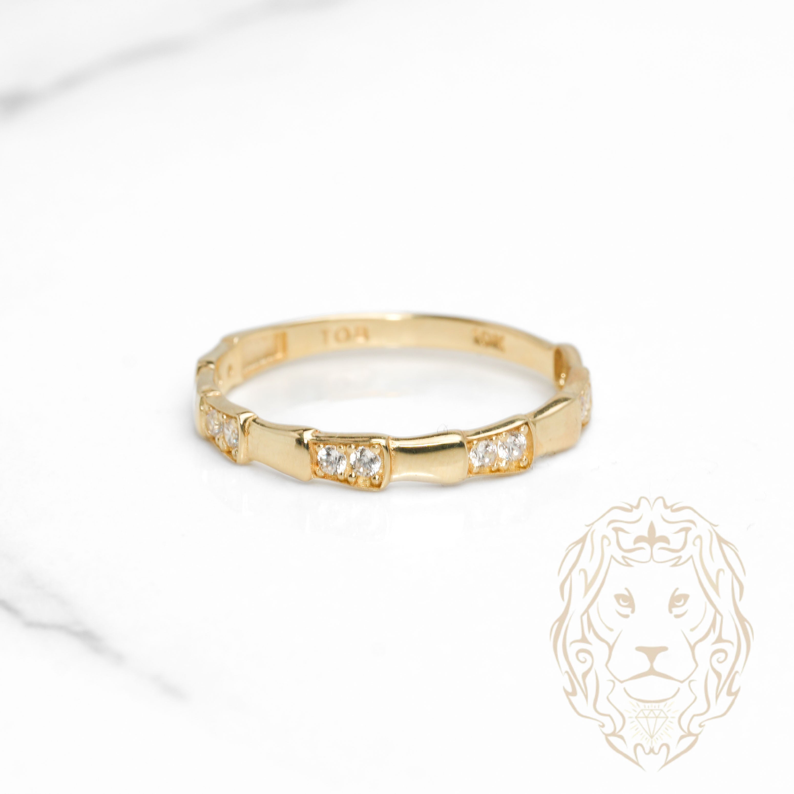 Bague - Or 10K jaune serpent pavé de cz - RIG1128