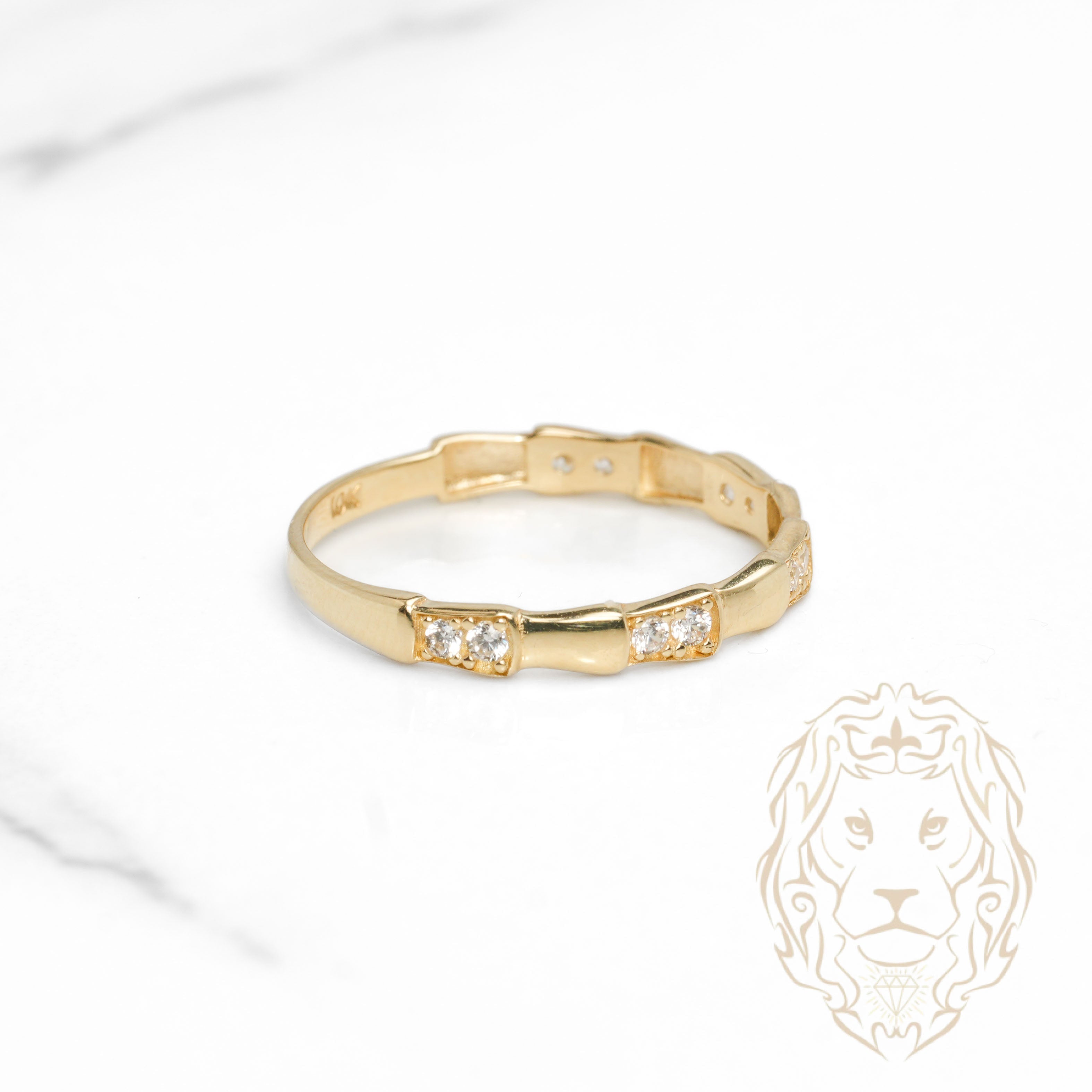 Bague - Or 10K jaune serpent pavé de cz - RIG1128