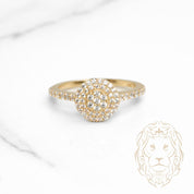 Bague - Or 10K jaune grappe de pierres cz - RIG1134