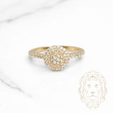 Bague - Or 10K jaune grappe de pierres cz - RIG1134