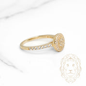 Bague - Or 10K jaune grappe de pierres cz - RIG1134