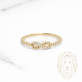 Bague - Or 10K jaune infini pavé de pierres cz & perlée - RIG1144