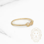 Bague - Or 10K jaune infini pavé de pierres cz & perlée - RIG1144