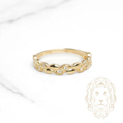 Bague - Or 10K jaune motif Mya pierres cz - RIG1150