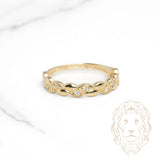 Bague - Or 10K jaune motif Mya pierres cz - RIG1150