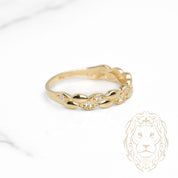 Bague - Or 10K jaune motif Mya pierres cz - RIG1150