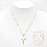 Collier - Or 14K jaune pendentif croix en diamants laboratoire coupe rond brillant 2.60TCW - CHGL024