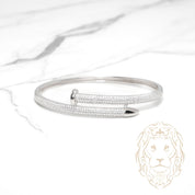 Bracelet jonc - Argent clou pavé de cz - BRS562