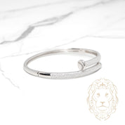 Bracelet jonc - Argent clou pavé de cz - BRS562