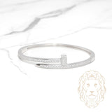 Bracelet jonc - Argent clou pavé de cz - BRS563