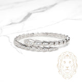 Bracelet jonc - Argent serpent pavé de cz - BRS565