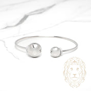 Bracelet jonc ouvert - Argent boule pavé de cz - BRS567