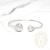 Bracelet jonc ouvert - Argent boule pavé de cz - BRS567