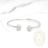 Bracelet jonc ouvert - Argent boule pavé de cz - BRS568