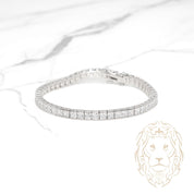 Bracelet - Argent tennis pierres cz coupe princesse serties clos - BRS569