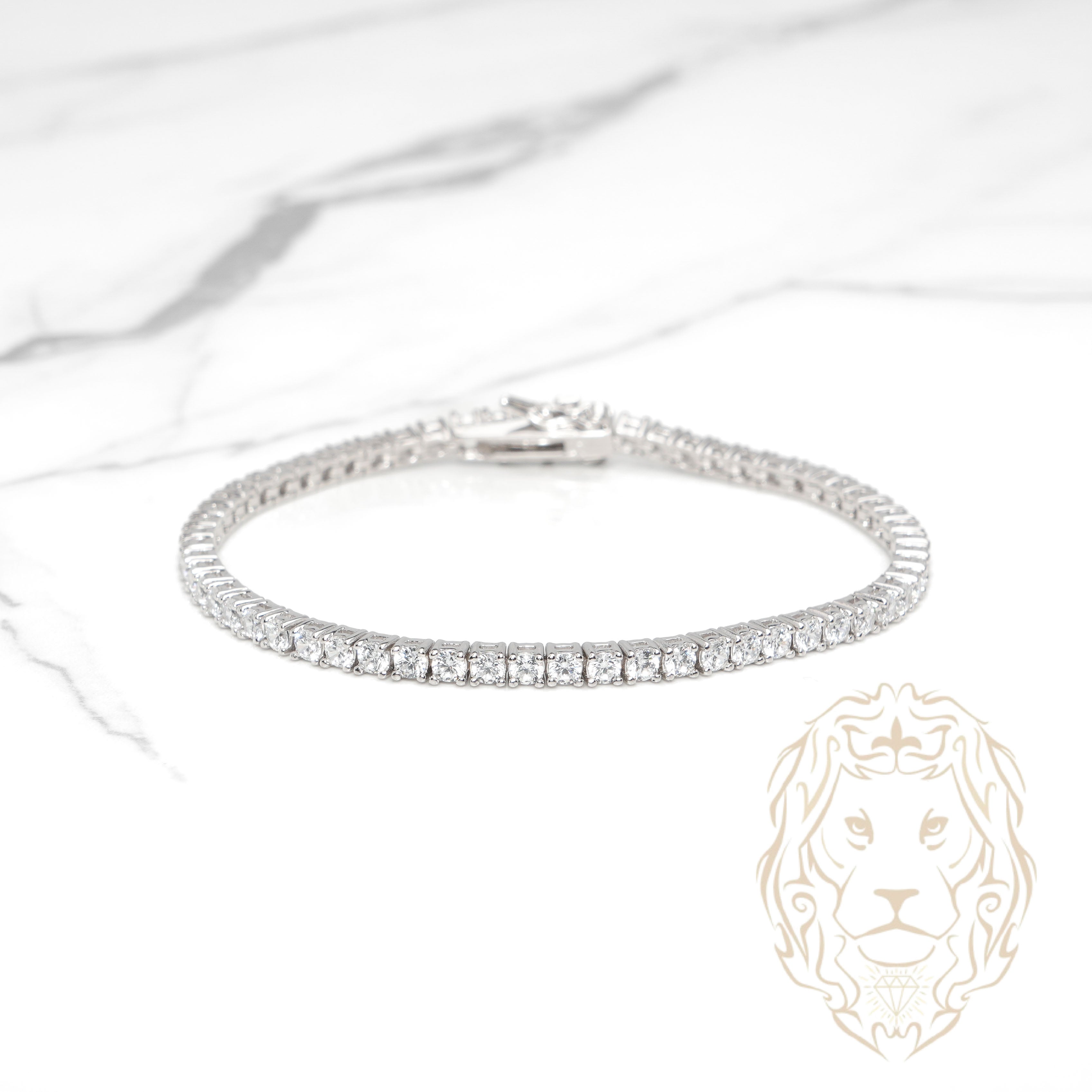 Bracelet - Argent tennis pierres cz rondes 3mm - BRS583