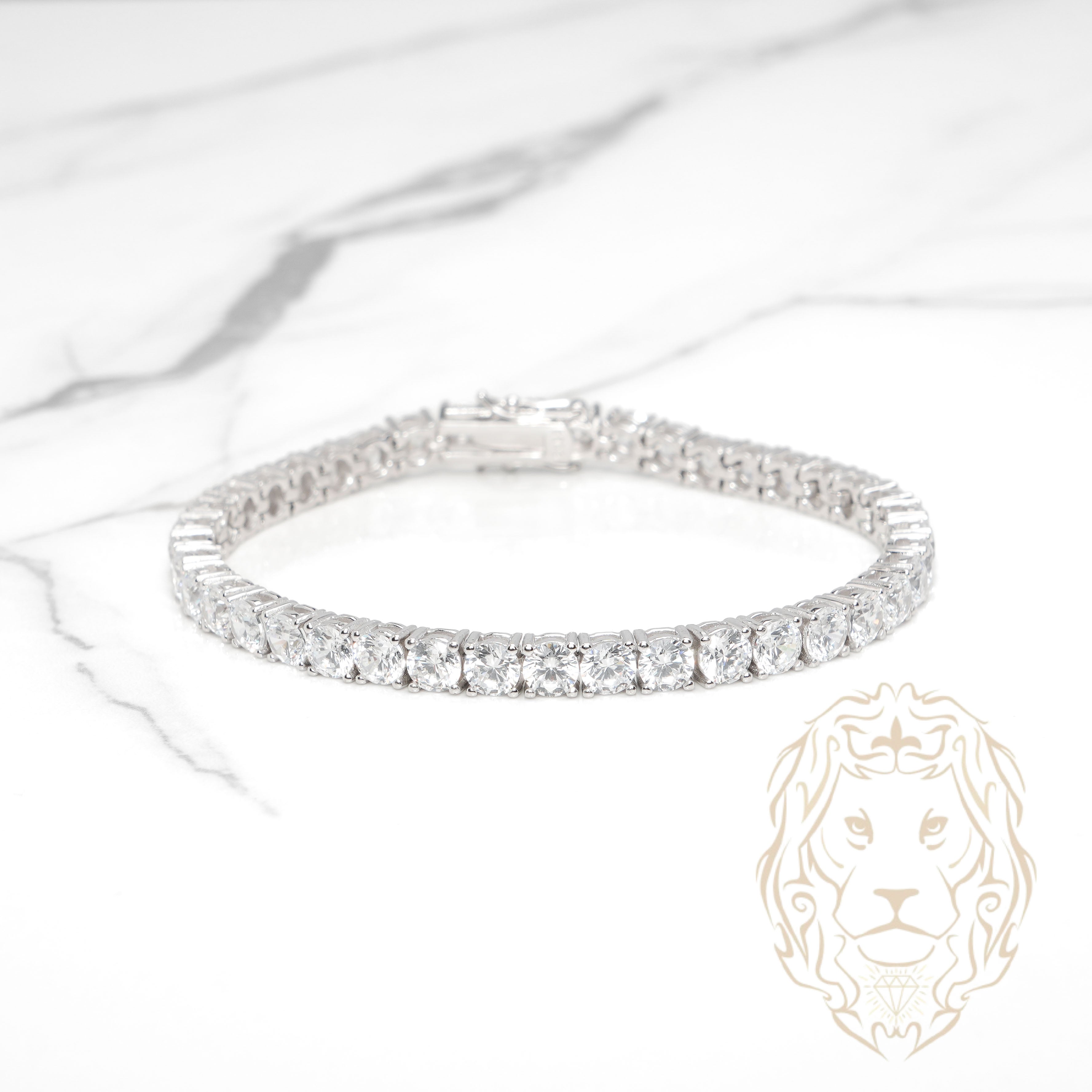 Bracelet - Argent tennis pierres cz rondes 4.6mm - BRS584